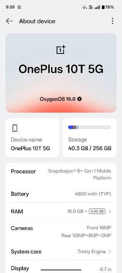 one Plus 10 t dual sim approved