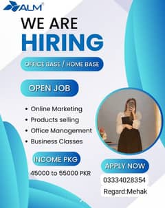 Urgently Need of Matric Pass Students, Male and Female