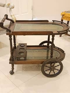 wooden tea trolley