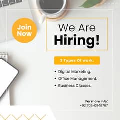 Office work & Online work available.
