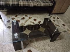 Wooden and glass table