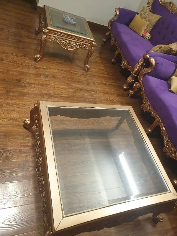 Excellent Condition 7 seater sofa with Centre Table and two Side table 1