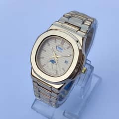 Royal Gold Elegance – Premium Men's Watch with Day-Date & Moonphase