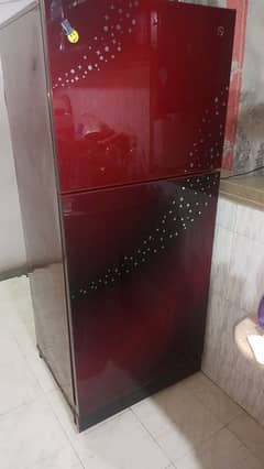 pel refrigerator red color glass door