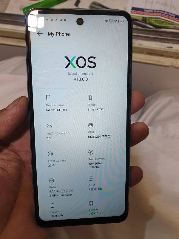 infinix hot 40i 8gb plus 8db 128 db 10/10 3