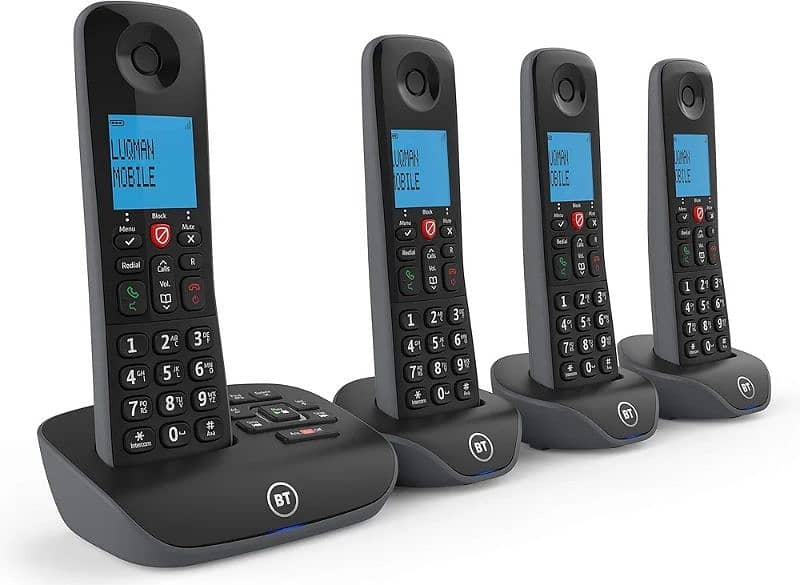 Cordless Phone Set BT 4 Quad Handset with Intercom PTCL, Landline 1