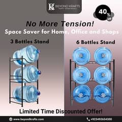 40% Off on Water Bottle Stand 3 and 6 Bottles for Dispenser & Jars Set