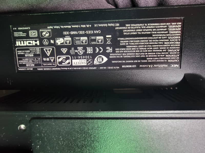 NEC MultiSync EA234WMI LCD monitor. 3