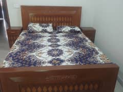 Wooden Complete Bed Set along withtwo seated Sofa
