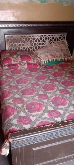 Twin size bed with mattress, 3 doors cupboard, 3 door divider