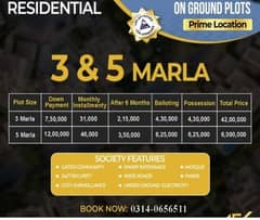 3 &5 marla,possession on booking Rs. 750000. Lda approved
