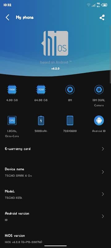 Tecno spark 6go 4 64GB memory 5