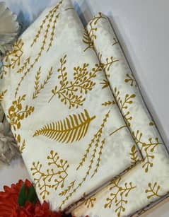 two piece women unstitched printed suit