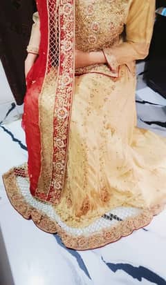 Bridal lehenga red and golden with dupatta
