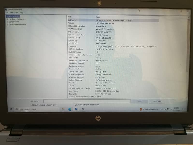 Hp Nvidia Graphics i5 4th Generation 8-256 ssd 6