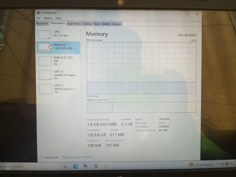 Hp Nvidia Graphics i5 4th Generation 8-256 ssd 10