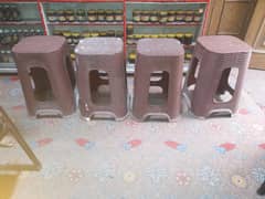 4 Stools Plastic Good Condition For Sale