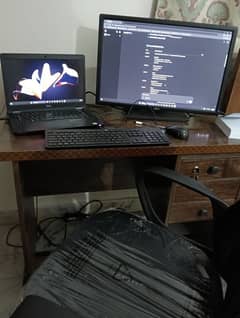 Chair and table for computer