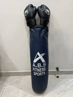 Boxing bag with gloves