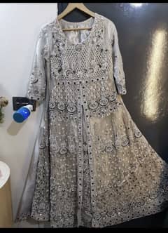 Walima grey maxi 1 time used…Customised design