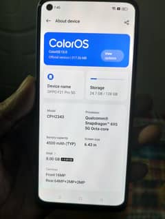 Oppo F21pro 5g 8gb 12gb