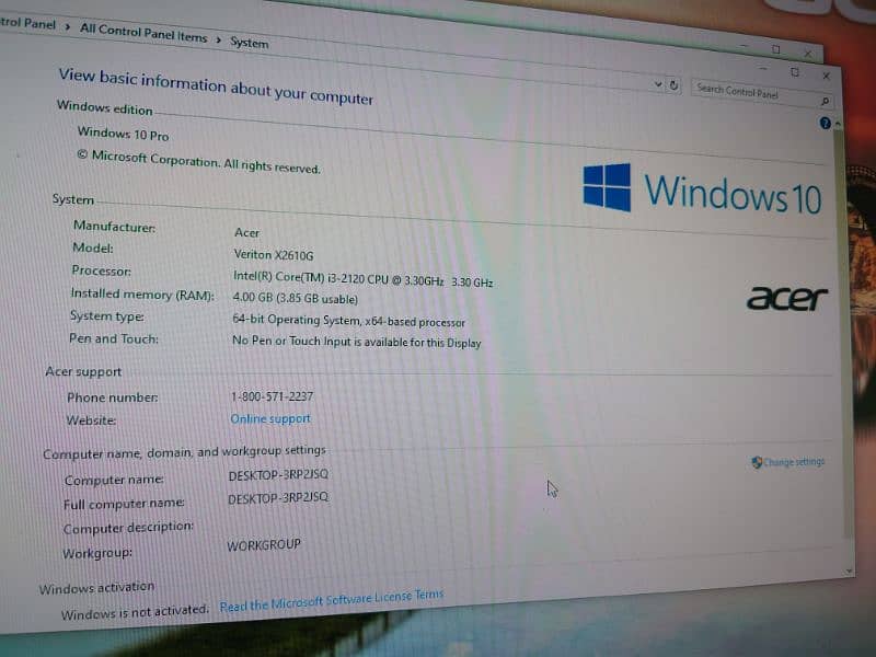 Accer CPU Core I3 2
