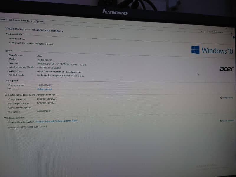 Accer CPU Core I3 3