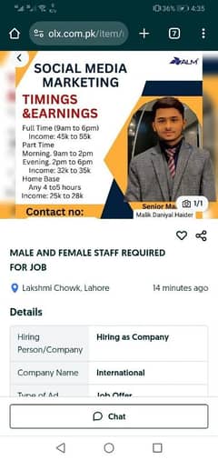 Part TIME WORK AVAILABLE FOR MALE AND FEMALE