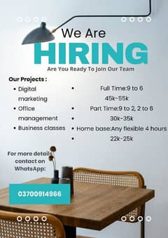 Part time and online jobs are available