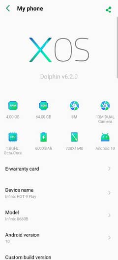 Infinix hot 9 play Exchange Only Iphone PTA Approved