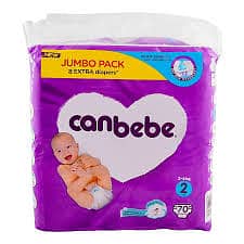 Canbebe Baby Diaper Size 2 jumbo pack – Soft, Comfortable & Leak-Proo