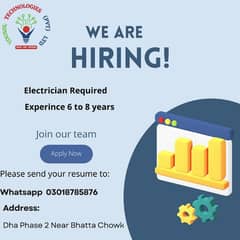 Experienced Electrician Required