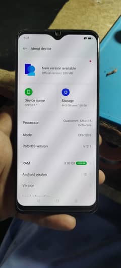 Oppo F17 8+128 for sell box available condition 10 by 8