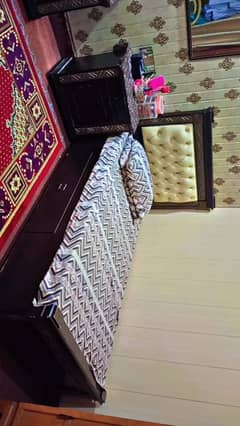 2 single Beds Set with side tables (without mattress)