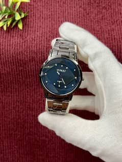 Men's Quartz chine strap watch 1 pc stylish round Dial in black brown