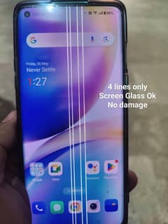 Oneplus 8 Original Panel Glass 100% ok only 4 Lines