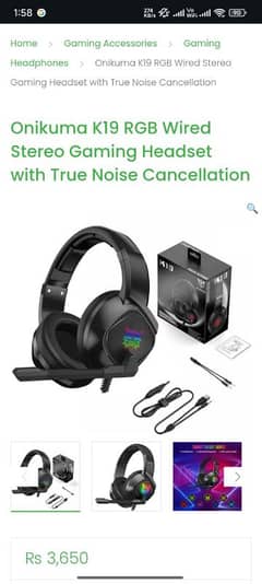 onikuma k19 rgo wired stereo gaming headset