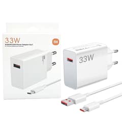 Stock of XIAOMI 33W EU PLUG QC3.0 FAST QUICK WALL CHARGER WITH CABLE