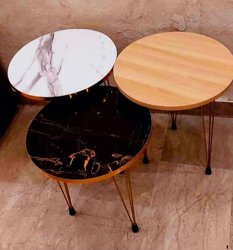 Coffee Table HIGH Gloss Nesting End Tables ( 3 in 1 Table Set ) 3