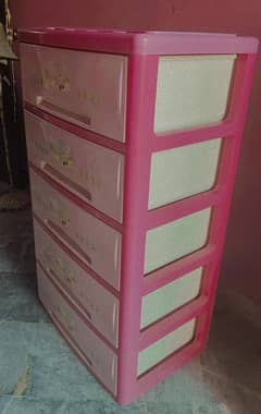 Cute kids Storage- Pink drawers with Teddy design, Like new!