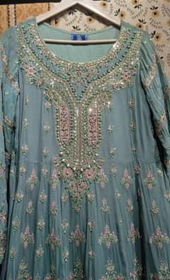 shiffon long maxi with heavy work