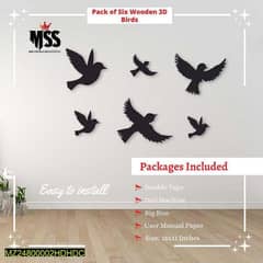 Modern 3D Art wall hanging frame, Pack of 6