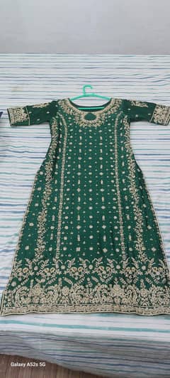 Bottle green dress inspired by Haris Shakeel
