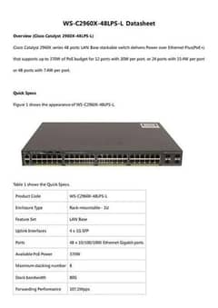 Cisco 2960x 24 port and 48 Port switches available