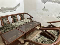 5 seater wooden sofa