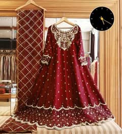 3pcs Lady's Stitched Silk embroidered maxi
