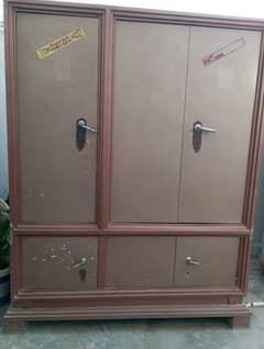 three door iron wardrobe.