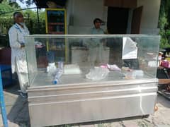 Glass Counter With Steel Foundation For Bakery or Shop