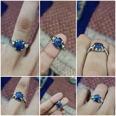 "3.75 Ct Neelam silver ring | Blue Sapphire | Pure Silver | Real Stone