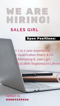 we are Required sales girl for Cosmetics Publicity